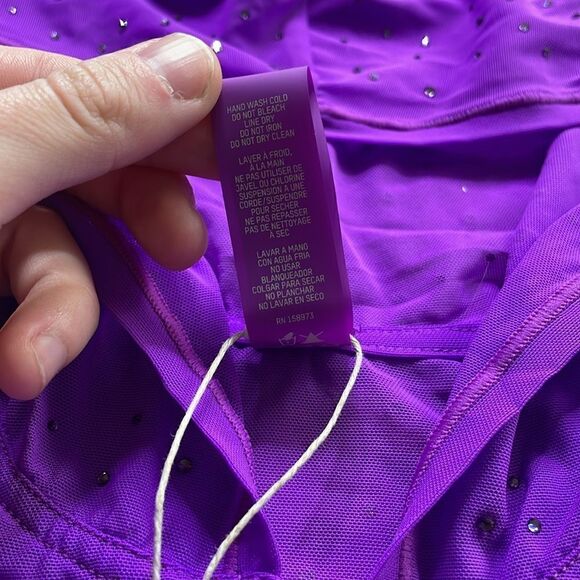 SKIMS NWT Mesh Rhinestone Swim Cover Up Zip Up - Picture 4 of 7